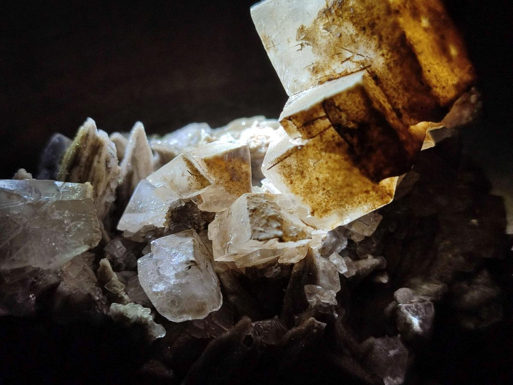 Natural Rhombohedral Calcite Specimens with Aragonite x 3 From Albert's Mountain, Lesotho - Toprock Gemstones and Minerals 