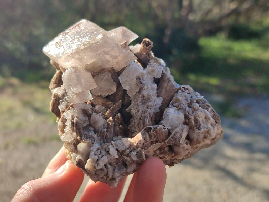 Natural Rhombohedral Calcite Specimens with Aragonite x 3 From Albert's Mountain, Lesotho - Toprock Gemstones and Minerals 