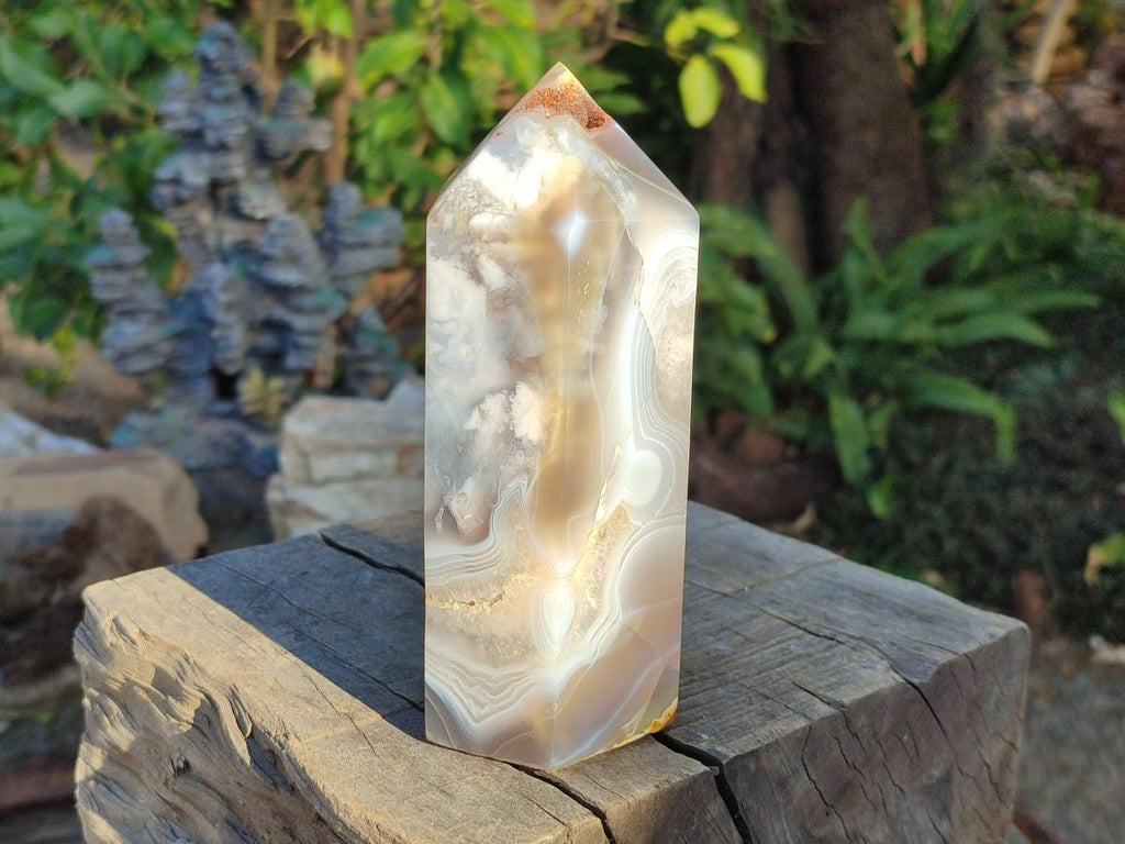 Polished Banded Agate Display Crystals x 2 From Madagascar - Toprock Gemstones and Minerals 