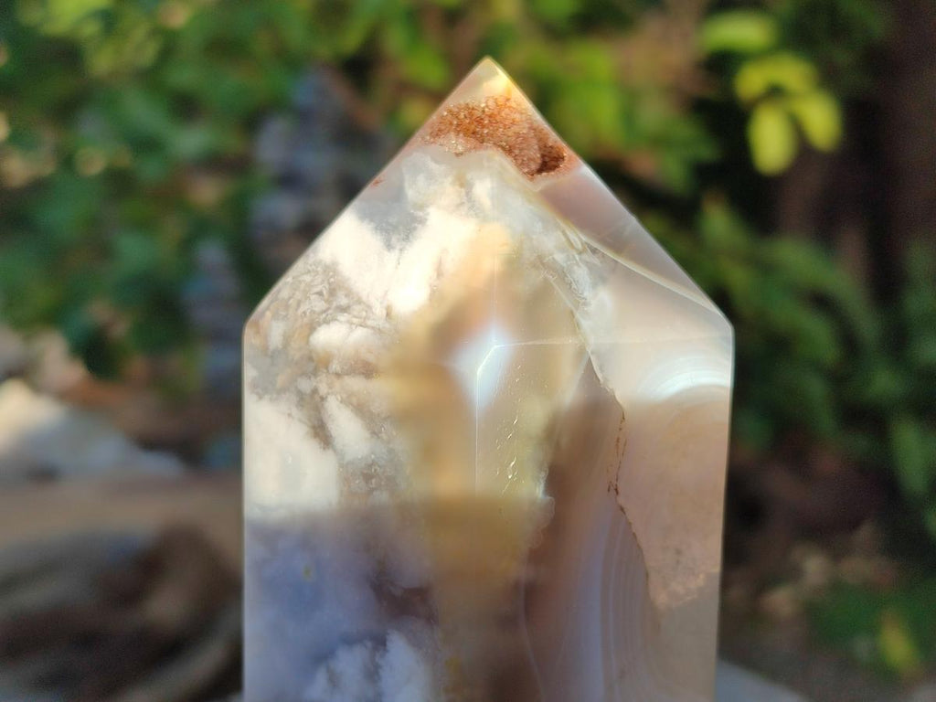 Polished Banded Agate Display Crystals x 2 From Madagascar - Toprock Gemstones and Minerals 