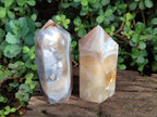Polished Banded Agate Display Crystals x 2 From Madagascar - Toprock Gemstones and Minerals 