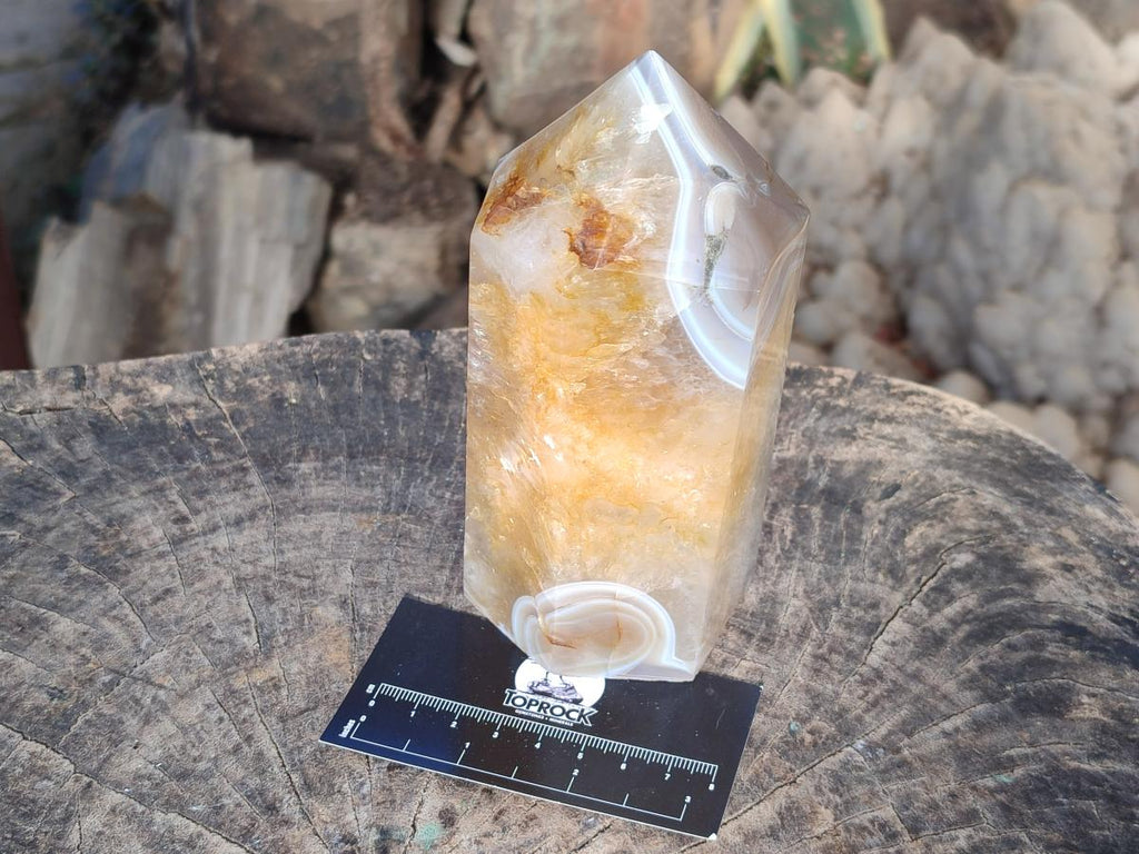 Polished Banded Agate Display Crystals x 2 From Madagascar - Toprock Gemstones and Minerals 