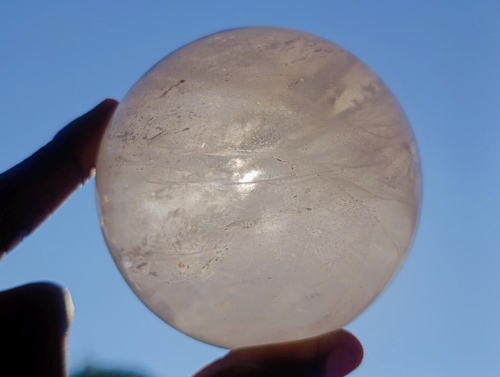Polished Clear Quartz Crystal Spheres x 2 From Madagascar - Toprock Gemstones and Minerals 
