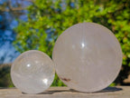 Polished Clear Quartz Crystal Spheres x 2 From Madagascar - Toprock Gemstones and Minerals 