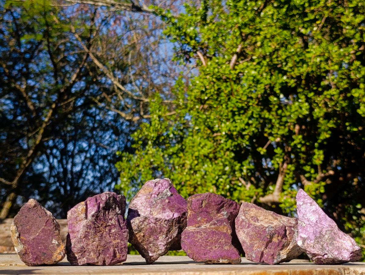 Natural Metallic Cobbed Purpurite Specimens x 6 From Erongo, Namibia - Toprock Gemstones and Minerals 