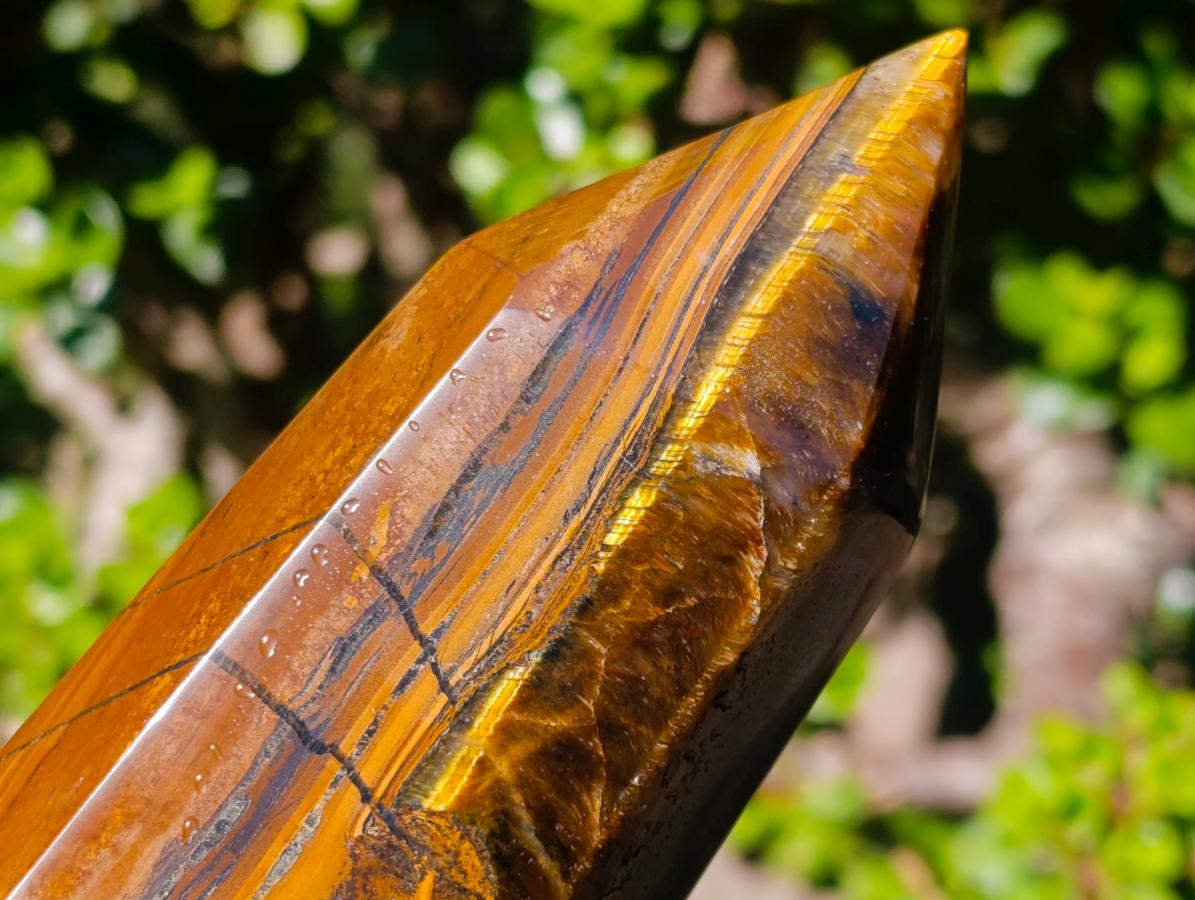 Polished Golden Tigers Eye Display Crystal x 1 From Prieska, South Africa - Toprock Gemstones and Minerals 