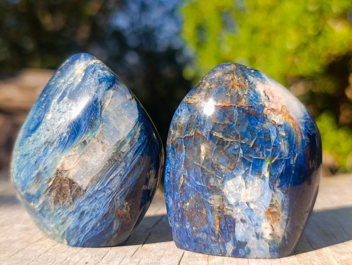 Polished Dumortierite Standing Display Pieces x 12 From Madagascar - Toprock Gemstones and Minerals 