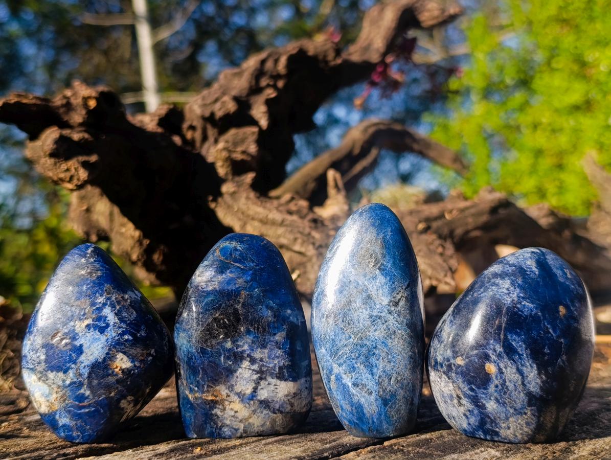 Polished Dumortierite Standing Display Pieces x 12 From Madagascar - Toprock Gemstones and Minerals 