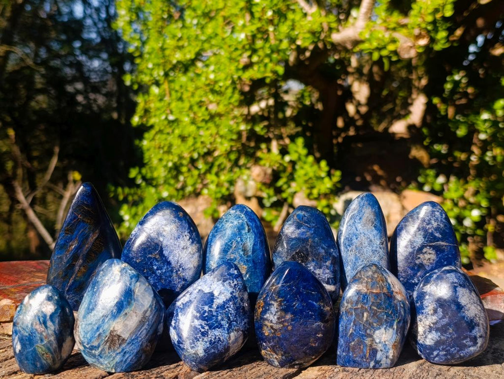 Polished Dumortierite Standing Display Pieces x 12 From Madagascar - Toprock Gemstones and Minerals 