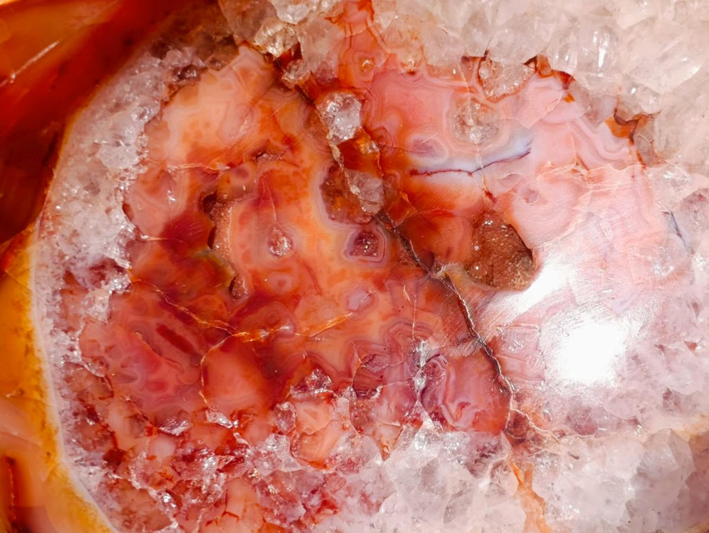 Polished Large Carnelian Agate Gemstone Bowl x 1 From Madagascar