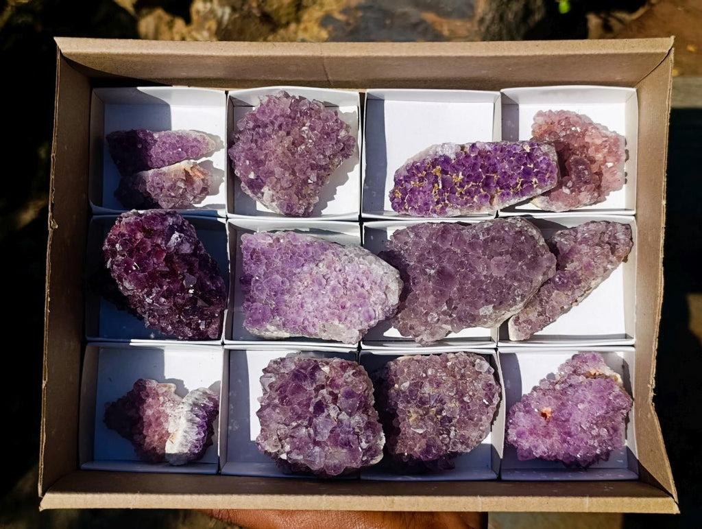 Natural Amethyst Clusters x 14 From Madagascar - Toprock Gemstones and Minerals 