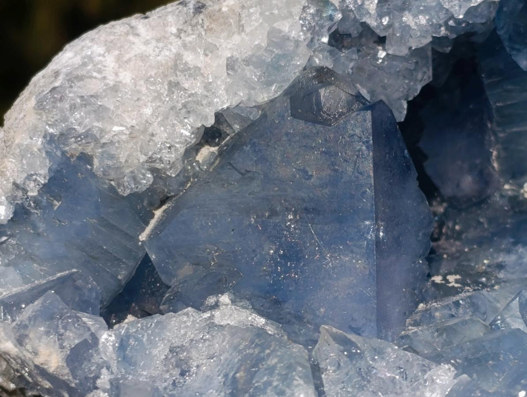 Natural Large Blue Celestite Geode Specimen x 1 From Sakoany, Madagascar - Toprock Gemstones and Minerals 