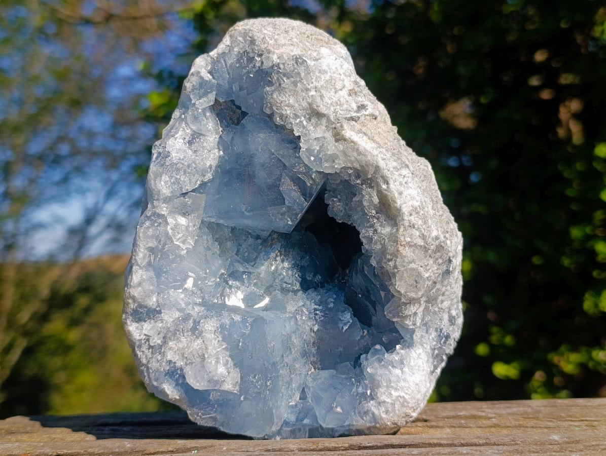 Natural Large Blue Celestite Geode Specimen x 1 From Sakoany, Madagascar - Toprock Gemstones and Minerals 
