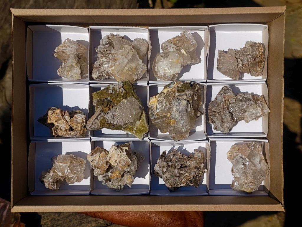 Natural Rhombohedral Calcite Specimens x 12 From Albert's Mountain, Lesotho - Toprock Gemstones and Minerals 
