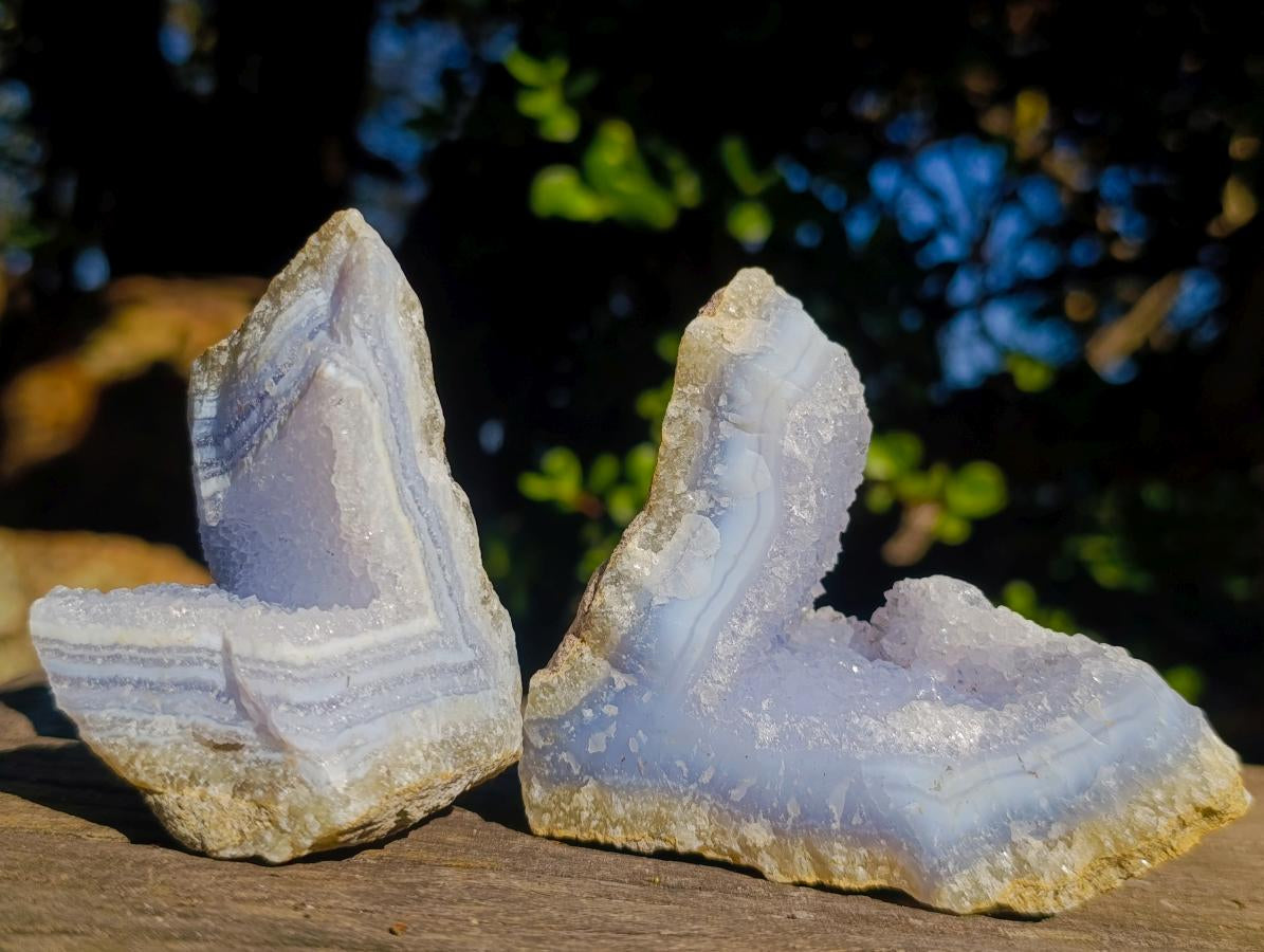 Natural Blue Lace Agate Geode Specimens x 12 From Nsanje, Malawi - Toprock Gemstones and Minerals 