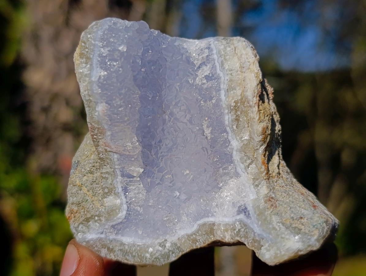 Natural Blue Lace Agate Geode Specimens x 12 From Nsanje, Malawi - Toprock Gemstones and Minerals 