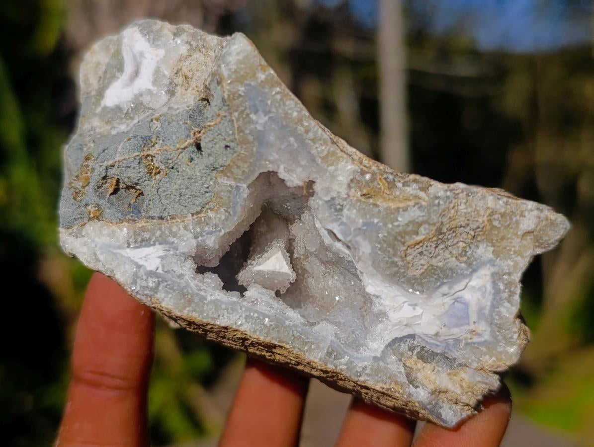 Natural Blue Lace Agate Geode Specimens x 12 From Nsanje, Malawi - Toprock Gemstones and Minerals 