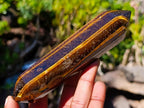 Polished Double Terminated Golden Tigers Eye Crystals x 6 From Prieska, South Africa - Toprock Gemstones and Minerals 