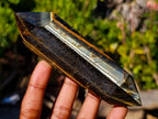 Polished Double Terminated Golden Tigers Eye Crystals x 6 From Prieska, South Africa - Toprock Gemstones and Minerals 