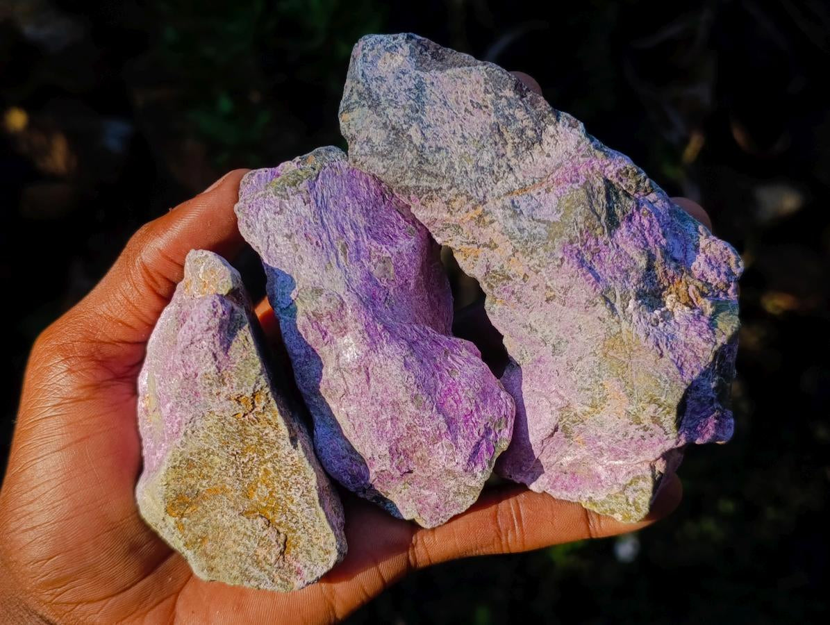 Natural Cobbed Stichtite Specimens x 12 From Barberton, South Africa - Toprock Gemstones and Minerals 