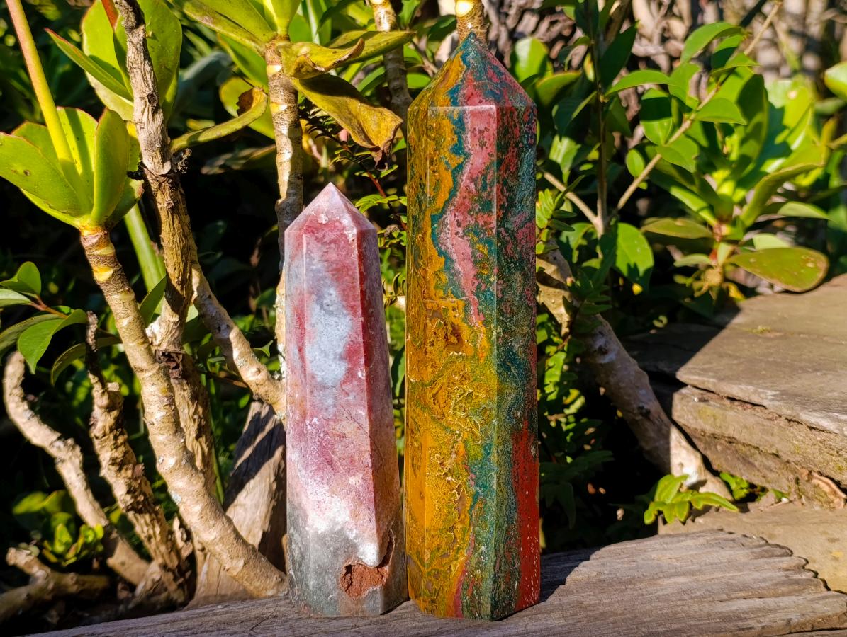 Polished 8th Vein Ocean Crystals x 2 From Northwest Coast, Madagascar - Toprock Gemstones and Minerals 