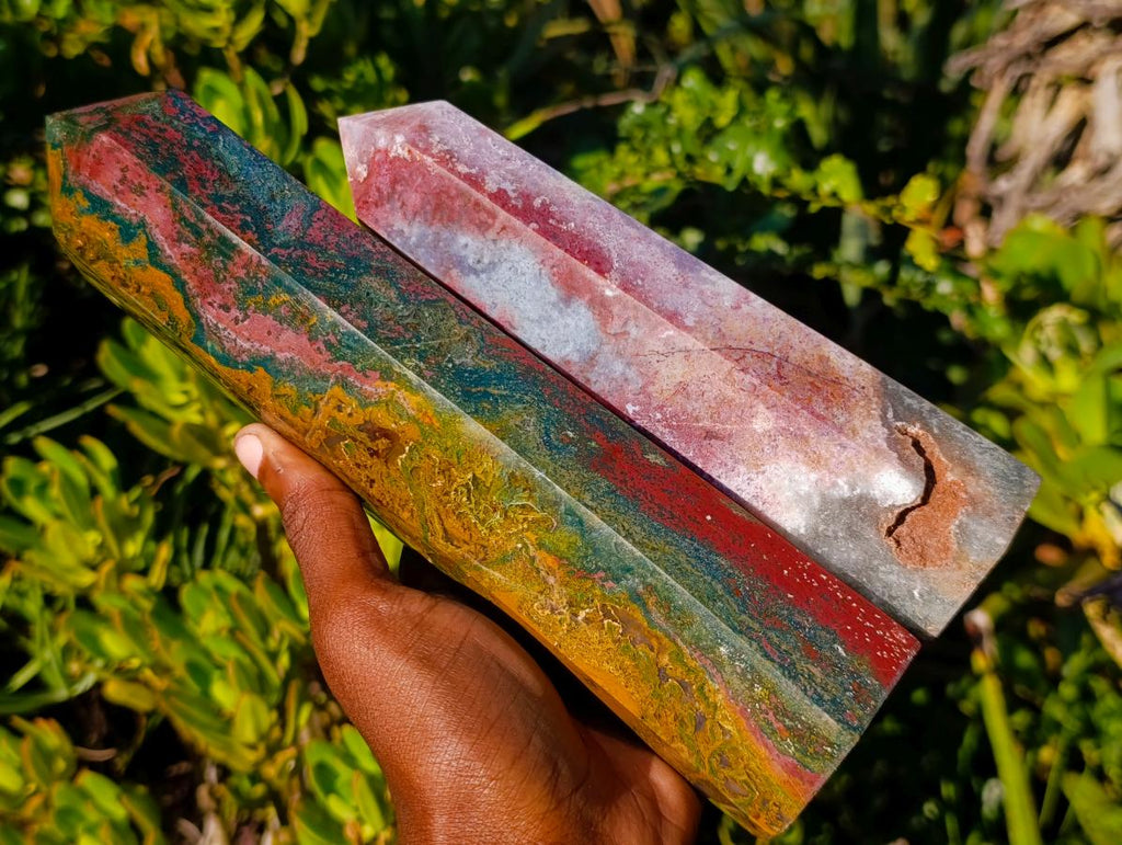 Polished 8th Vein Ocean Crystals x 2 From Northwest Coast, Madagascar - Toprock Gemstones and Minerals 