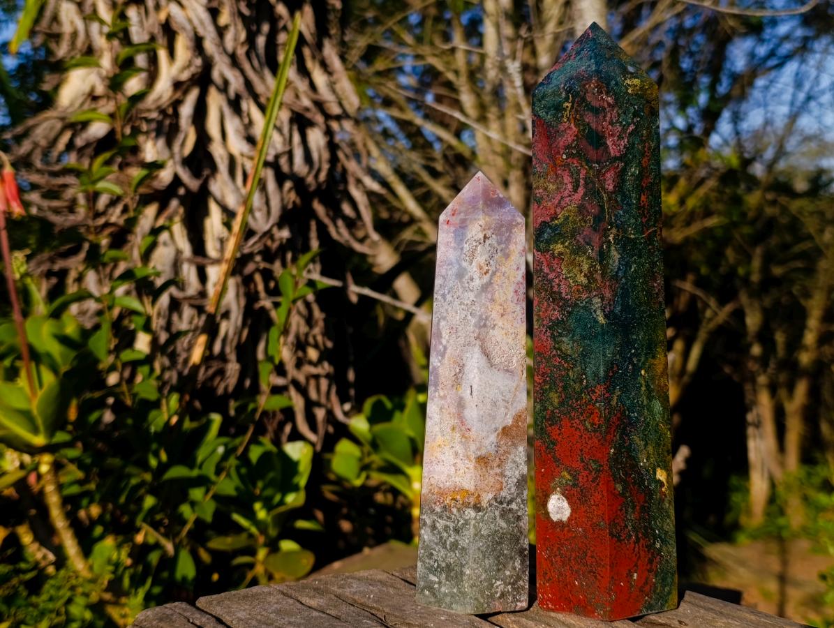 Polished 8th Vein Ocean Crystals x 2 From Northwest Coast, Madagascar - Toprock Gemstones and Minerals 