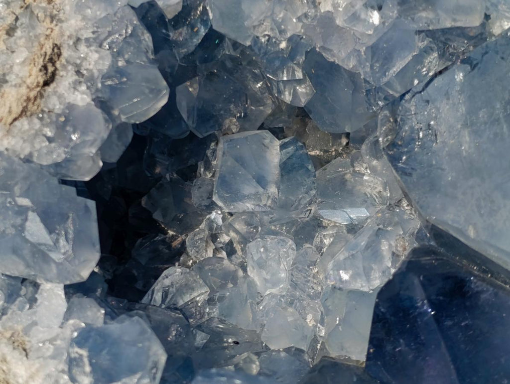 Natural Large Blue Celestite Geode Specimen x 1 From Sakoany, Madagascar - Toprock Gemstones and Minerals 