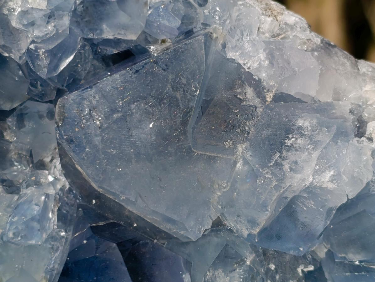 Natural Large Blue Celestite Geode Specimen x 1 From Sakoany, Madagascar - Toprock Gemstones and Minerals 