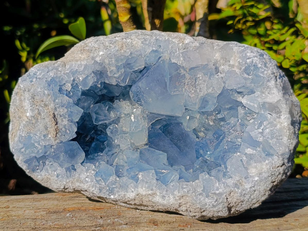 Natural Large Blue Celestite Geode Specimen x 1 From Sakoany, Madagascar - Toprock Gemstones and Minerals 
