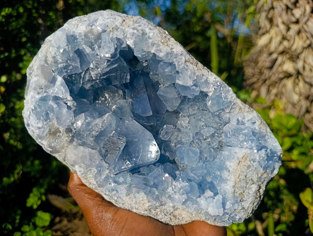 Natural Large Blue Celestite Geode Specimen x 1 From Sakoany, Madagascar - Toprock Gemstones and Minerals 