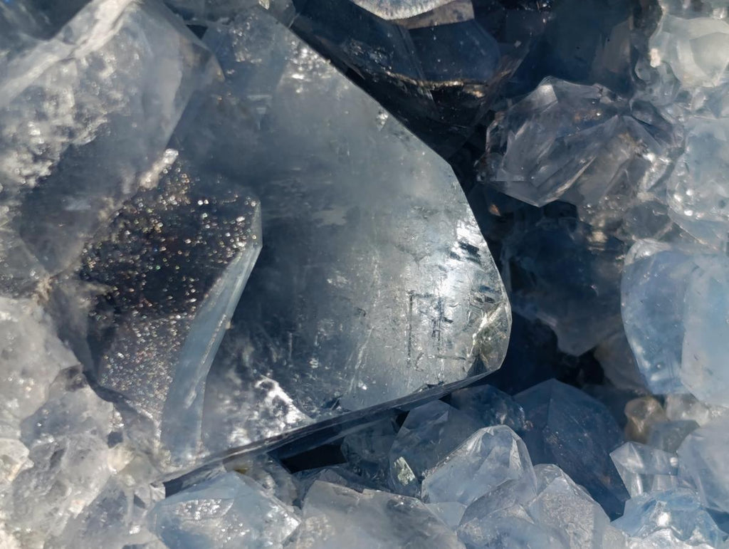 Natural Large Blue Celestite Geode Specimen x 1 From Sakoany, Madagascar - Toprock Gemstones and Minerals 