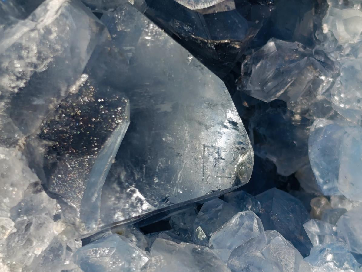 Natural Large Blue Celestite Geode Specimen x 1 From Sakoany, Madagascar - Toprock Gemstones and Minerals 