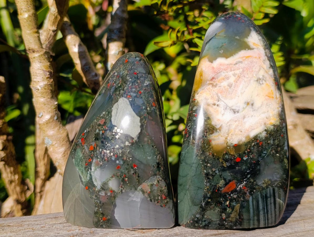 Polished Bloodstone Standing Display Pieces x 2 From Swaziland - Toprock Gemstones and Minerals 