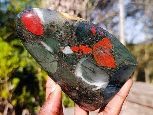 Polished Bloodstone Standing Display Pieces x 2 From Swaziland - Toprock Gemstones and Minerals 