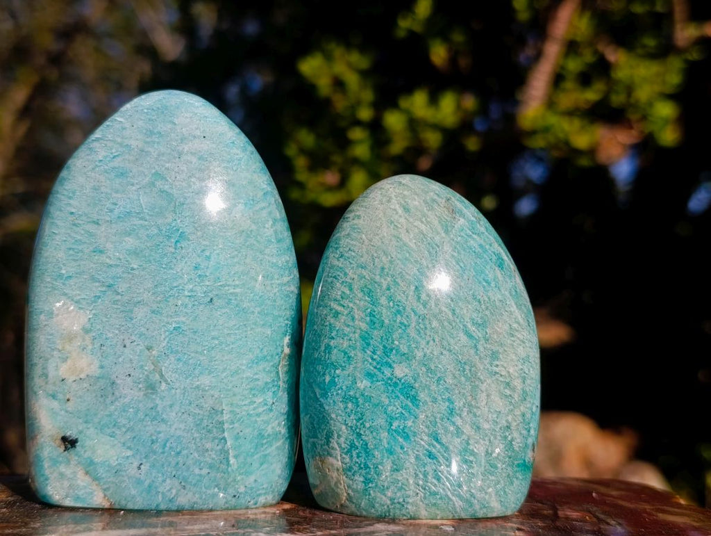 Polished Amazonite Standing Display Pieces x 6 From Madagascar
