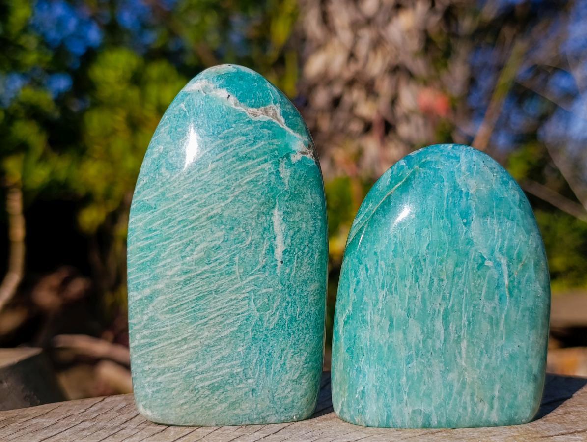 Polished Amazonite Standing Display Pieces x 6 From Madagascar
