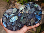 Polished Labradorite Conglomerate Coasters x 6 From Madagascar - Toprock Gemstones and Minerals 