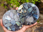 Polished Labradorite Conglomerate Coasters x 6 From Madagascar - Toprock Gemstones and Minerals 