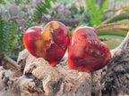 Polished Carnelian Agate Gemstone Hearts x 12 From Madagascar - Toprock Gemstones and Minerals 