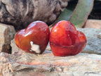 Polished Carnelian Agate Gemstone Hearts x 12 From Madagascar - Toprock Gemstones and Minerals 