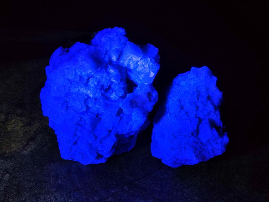 Natural Green Cubic Fluorite Specimens x 2 From Mandrosonoro, Madagascar - Toprock Gemstones and Minerals 