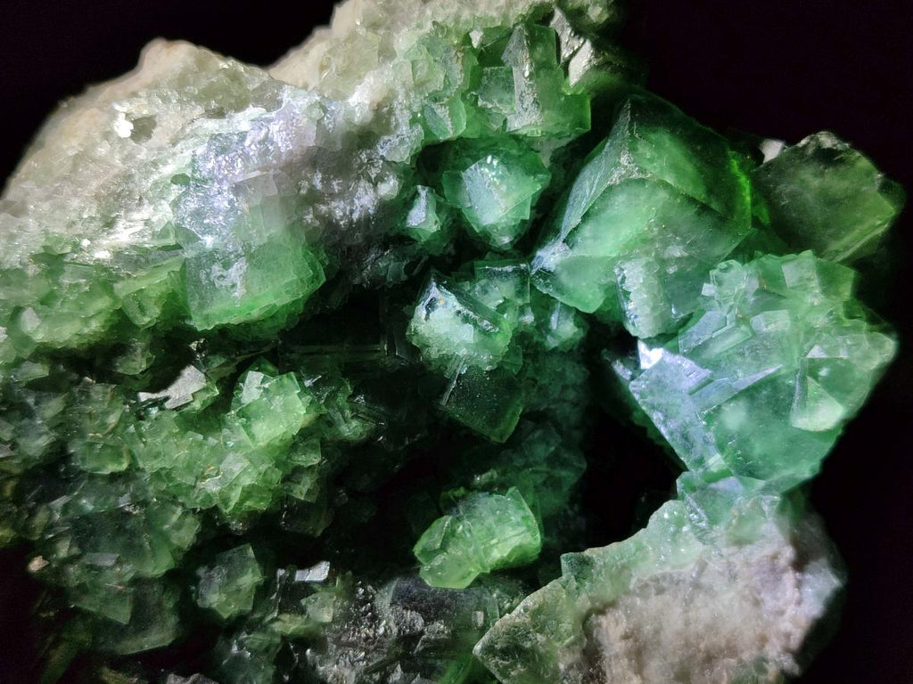 Natural Green Cubic Fluorite Specimens x 2 From Mandrosonoro, Madagascar - Toprock Gemstones and Minerals 