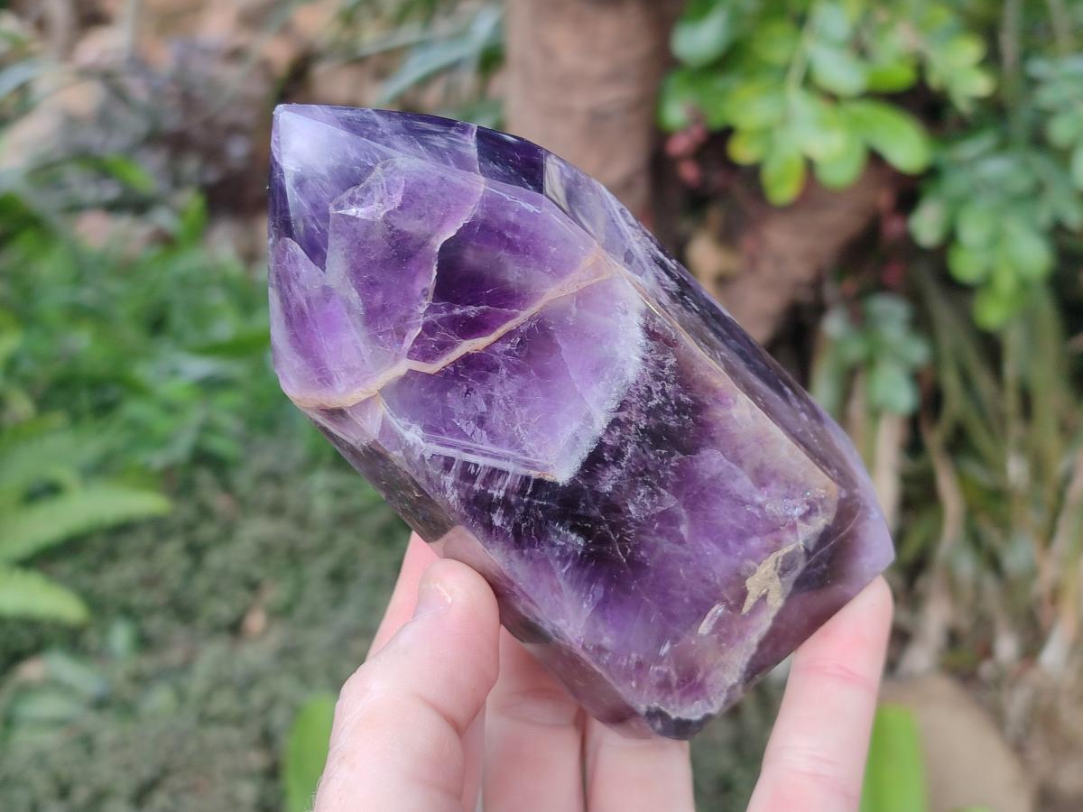 Polished Chevron Amethyst Display Crystals x 3 From Zambia - Toprock Gemstones and Minerals 