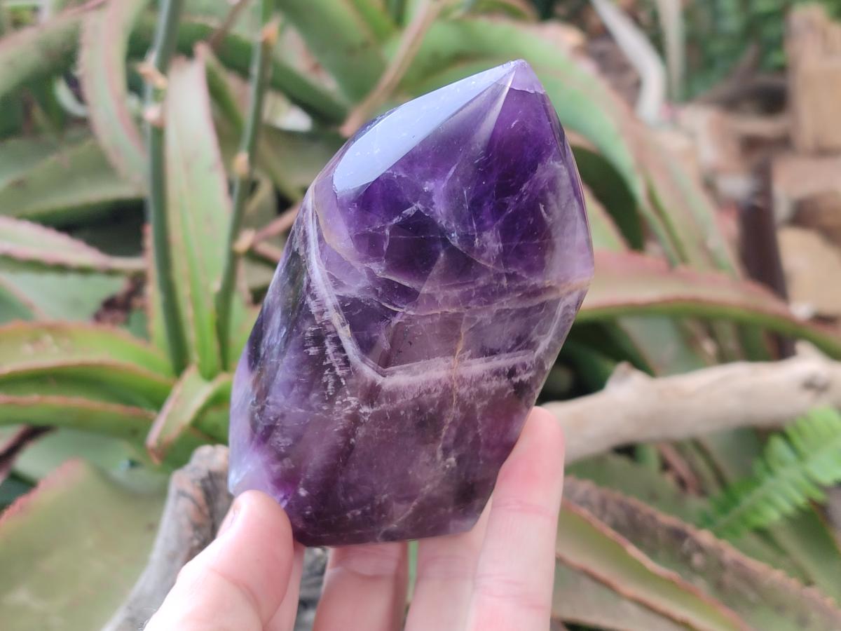 Polished Chevron Amethyst Display Crystals x 3 From Zambia - Toprock Gemstones and Minerals 