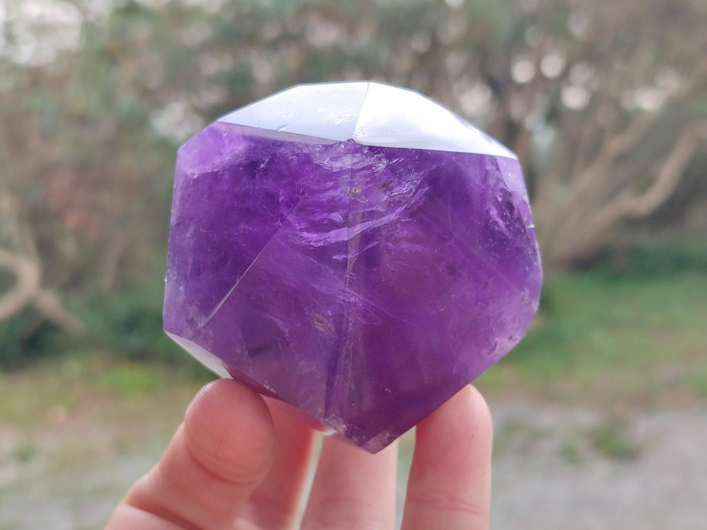 Polished Chevron Amethyst Display Crystals x 3 From Zambia - Toprock Gemstones and Minerals 
