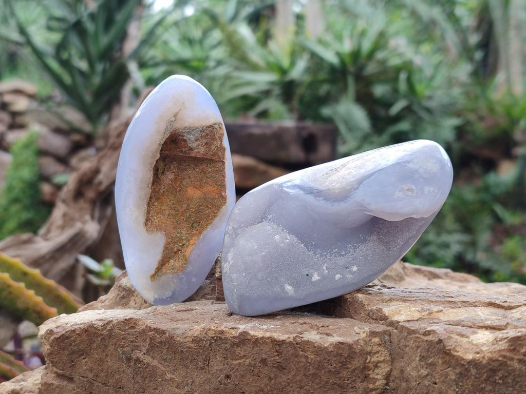 Polished Blue Lace Agate Free Forms x 8 From Nsanje, Malawi - Toprock Gemstones and Minerals 