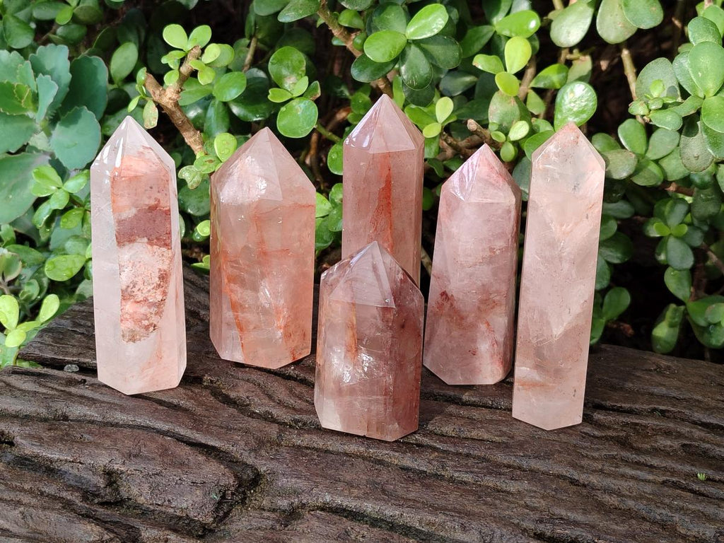 Polished Red Hematoid Quartz Display Crystals x 6 From Madagascar - Toprock Gemstones and Minerals 