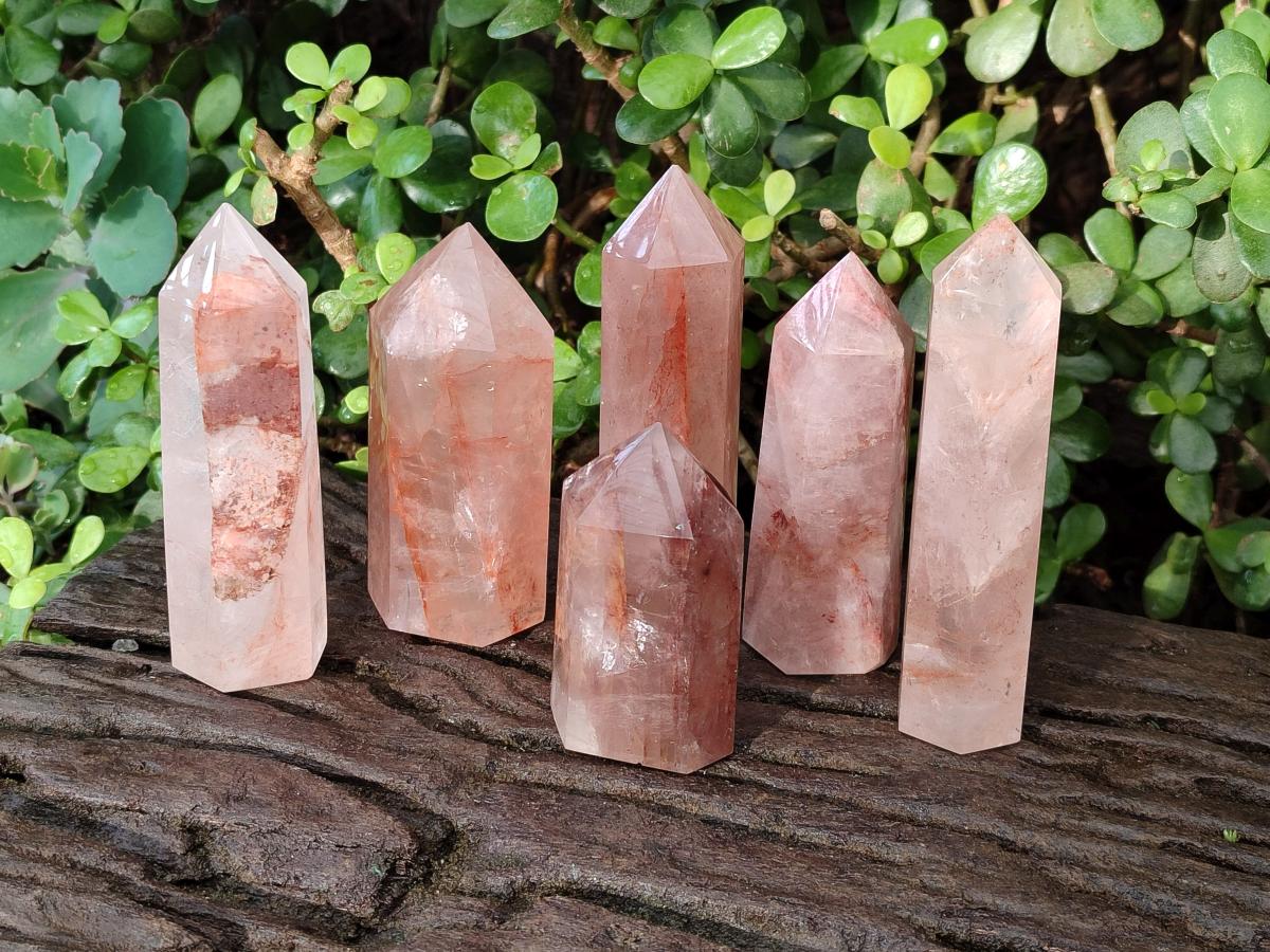 Polished Red Hematoid Quartz Display Crystals x 6 From Madagascar - Toprock Gemstones and Minerals 