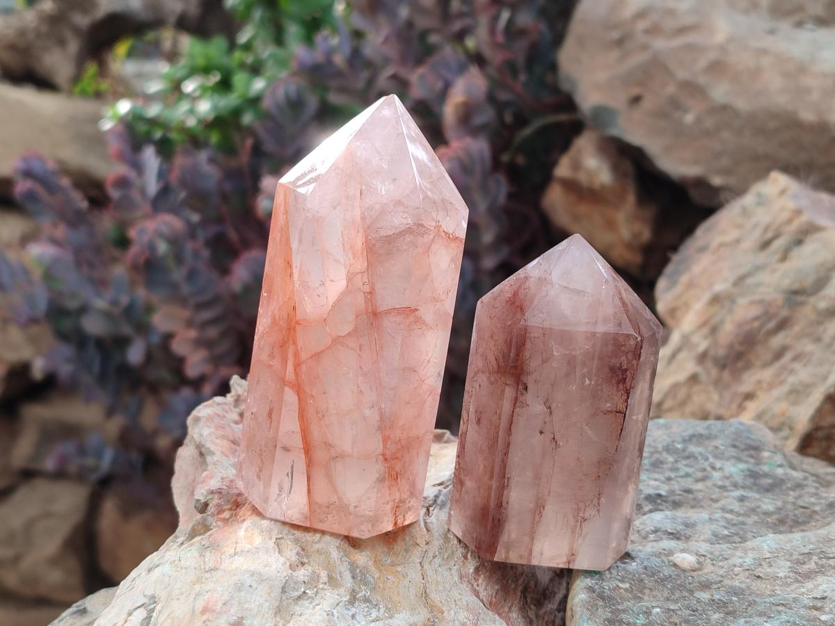 Polished Red Hematoid Quartz Display Crystals x 6 From Madagascar - Toprock Gemstones and Minerals 